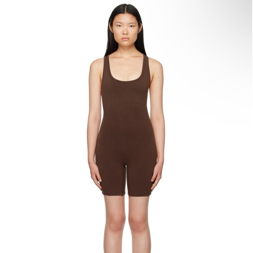 SKIMS BROWN THIGH SUIT